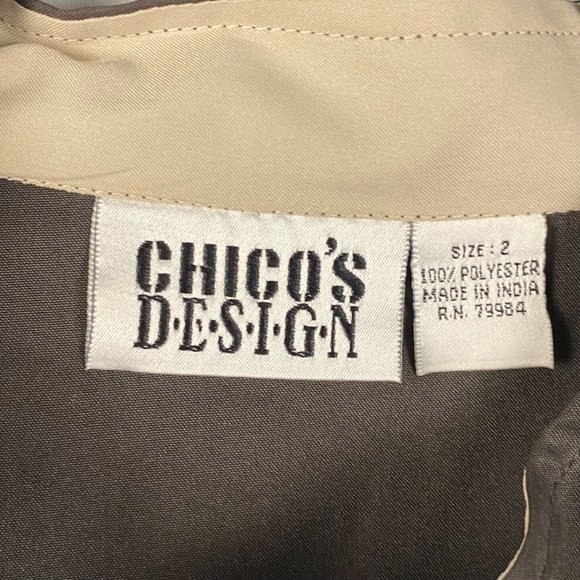 Chicos Design Jacket Womens 2 US Large Brown Full Zip Pockets - Picture 4 of 8